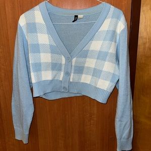 H&M cropped checked sweater